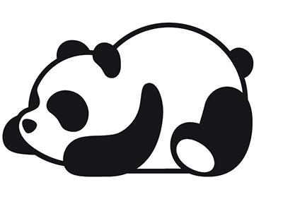 eine schwarz/weiß Zeichnung eines Pandas