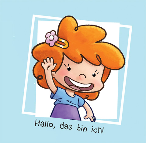Eine Zeichnung von zahra, die winkt