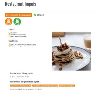 Beispiel Restaurant Glutenfrei außer Haus