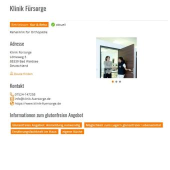 Beispiel Klinik Glutenfrei außer Haus