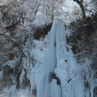 Eingefrorener Wasserfall in Bad Urach