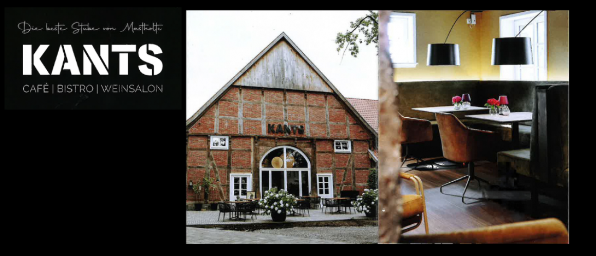 Cafe Kants in Mastholde Außen-und Innenansicht