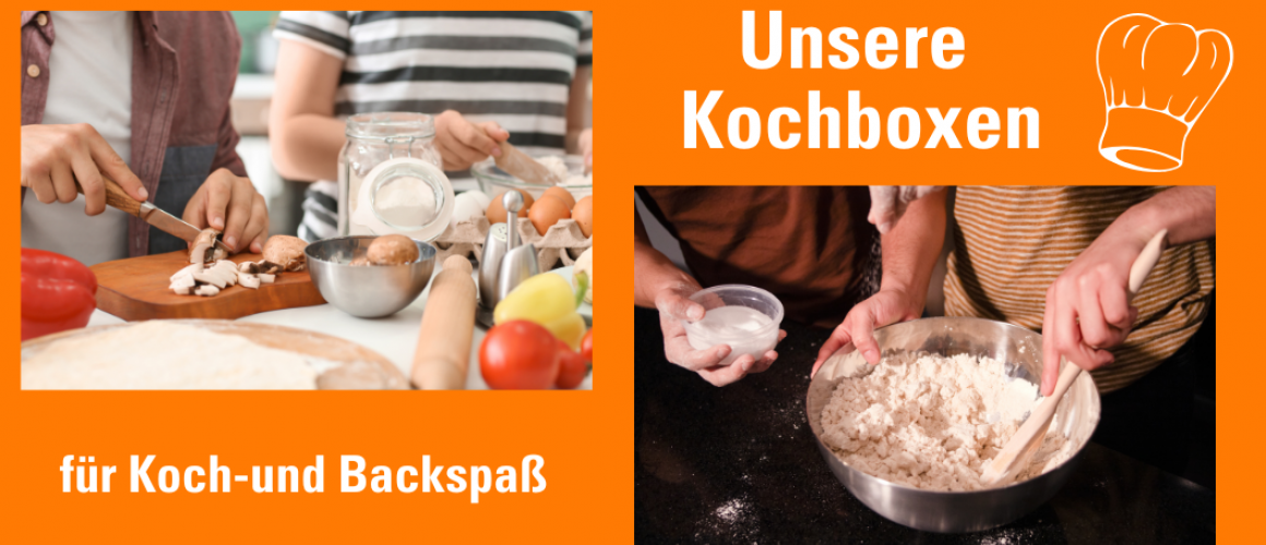 Kochboxen Freunde die zusammen backen und Kochen - unsere Kochboxen für Koch-und Backspaß