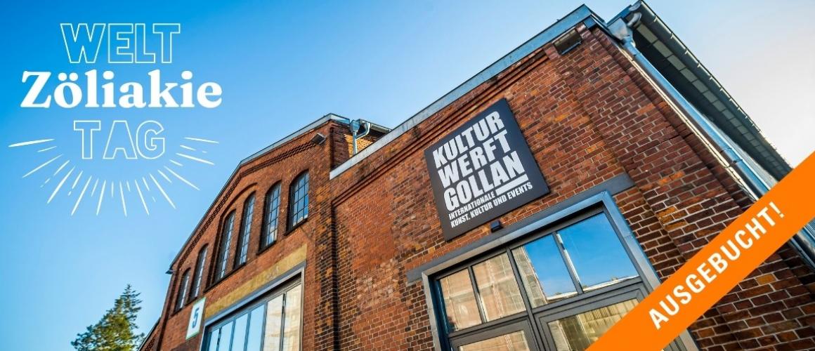 Außenansicht der Golanwerft mit WZT Logo und Ausverkauft